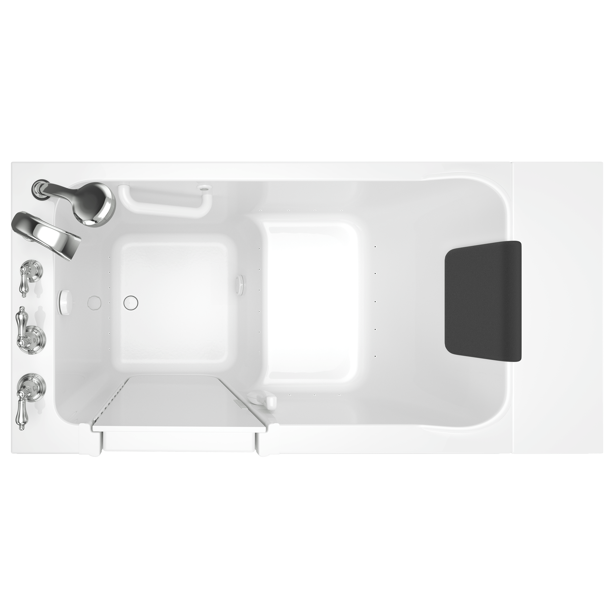 Acrylic Luxury Series 30 x 51  Inch Walk in Tub With Air Spa System   Left Hand Drain With Faucet WIB WHITE